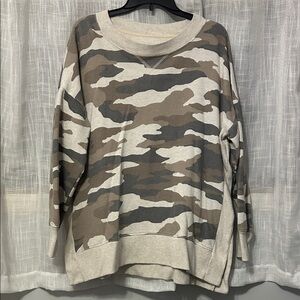 Aerie Camo Sweatshirt - Gray and Brown